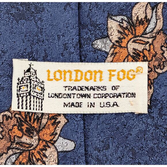 Vintage London Fog Mens Tie Paisley Floral Jewel Tones Ornate 1980s Made in USA - Picture 3 of 9